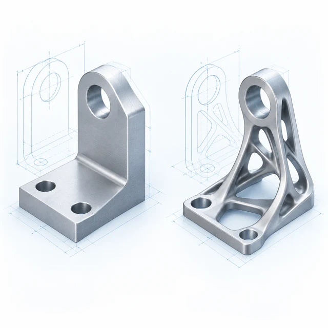 Conventional and topology-optimized mechanical brackets